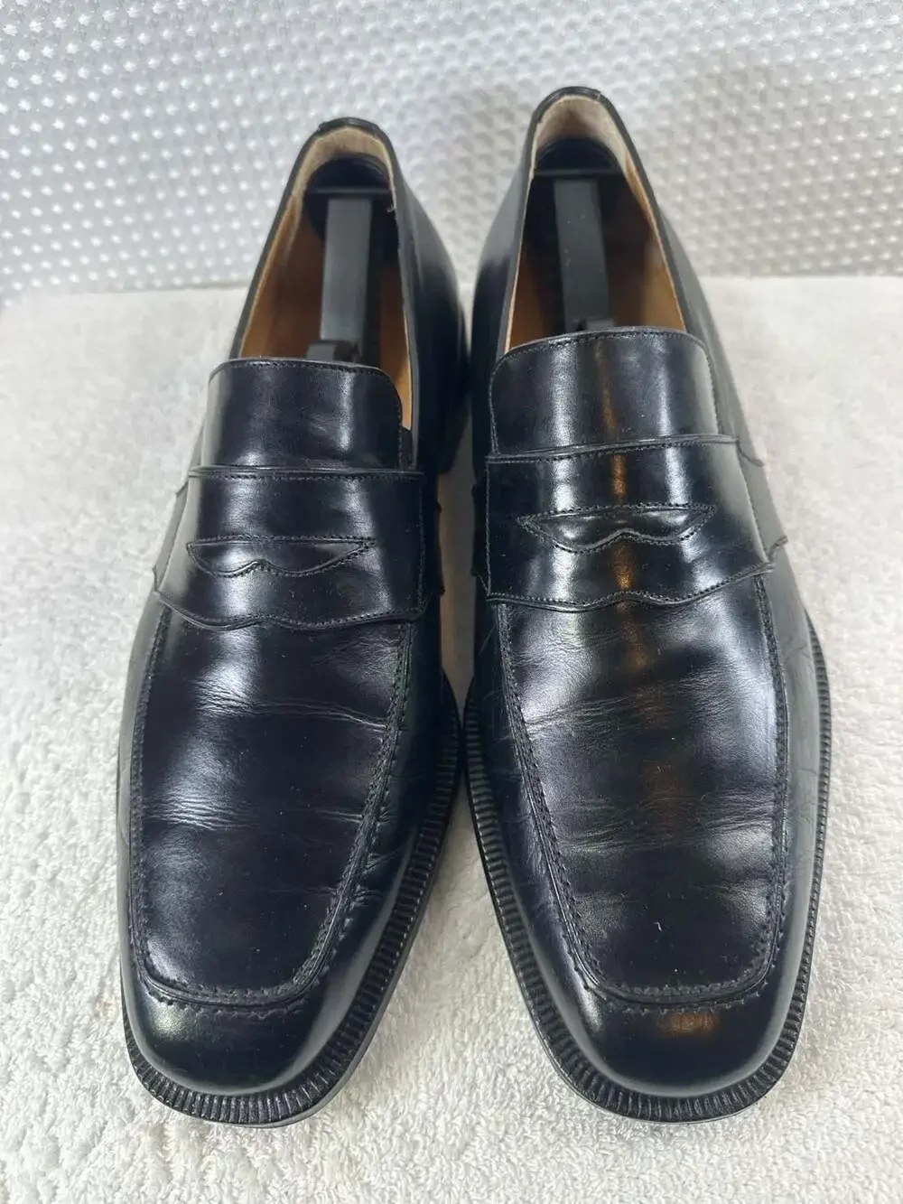 Caporicci Black Leather Penny Loafers Made in Italy